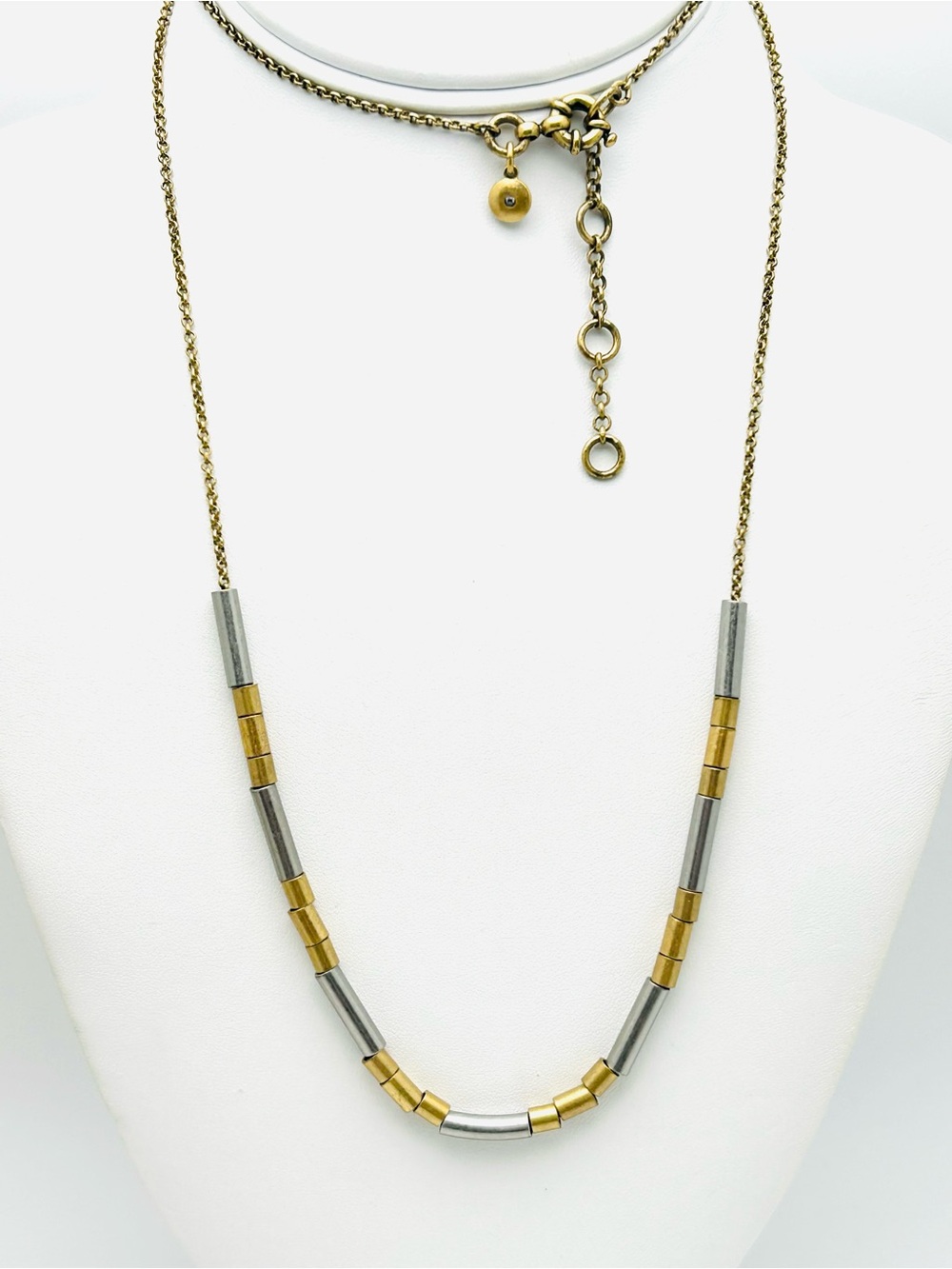 J. Crew Gold and Silver Sliding Beads Necklace